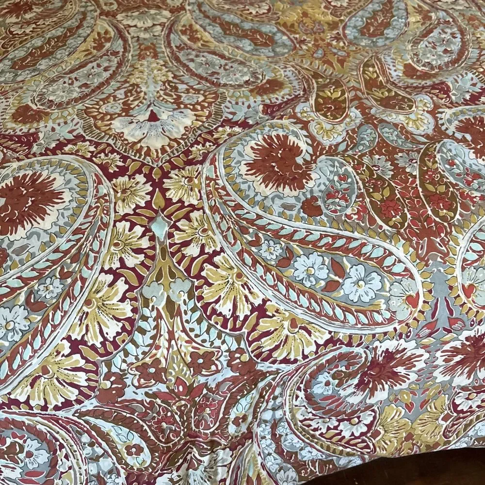 EUC Pottery Barn Bella Paisley Cotton Full Queen Cotton Duvet Cover F/Q